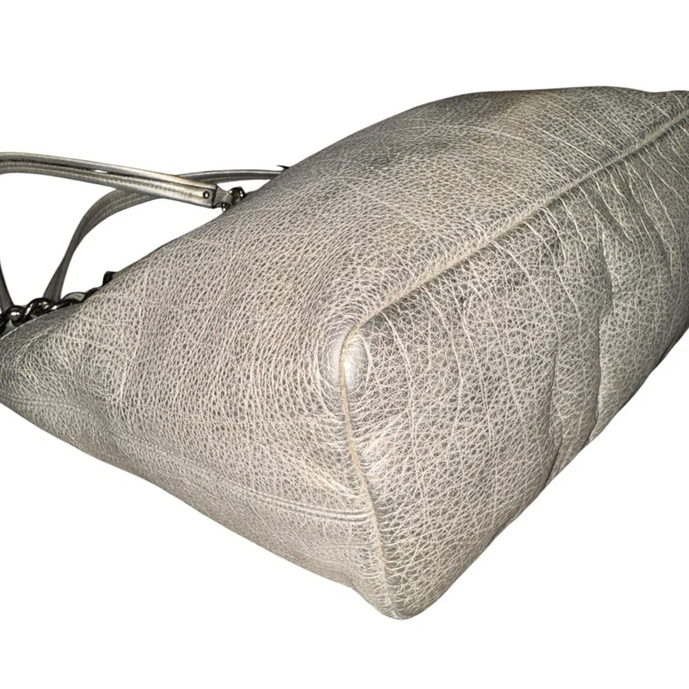 Coach Metallic Platinum Leather East West Chelsea Tote - Picture 7 of 8